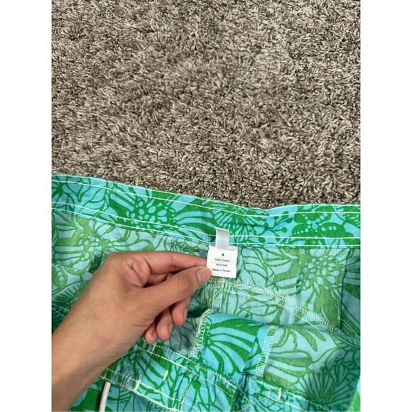 J. Crew Womens 8 Mini Micro Coverup Beach Skirt Blue/Green Floral Coastal Resort - Picture 4 of 8